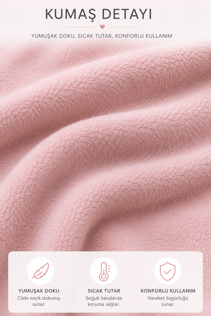 Bella Peluş Detaylı Çantalı Üçlü Kız Çocuk Takımı